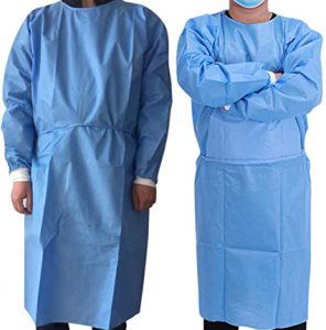 گان جراح مچدار استریل معمولا به رنگ آبی یا گاهی سبز با وزن ۳۸ گرمی با پارچه بافتینه یا اسپان باند با کیفیت، ضد حساسیت، دوخت مناسب تولید می شود.